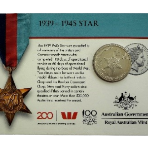 1939 – 1945 Star Australia Government Royal Australian Mint