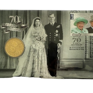 Royal wedding 70th wedding anniversary with stamp