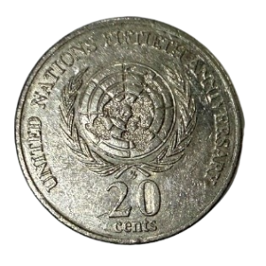 1995 – United Nations Fiftieth Anniversary Elizabeth II Australia – 20 Cents Special Coins