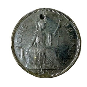 1937 One Penny. Georgivs VI