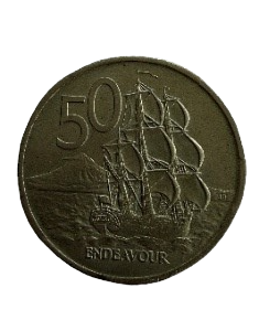 1967 silver 50 Elizabeth II ENDEAVOURJB. $65