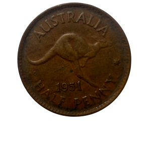 1951 – King George VI Australia – Half penny