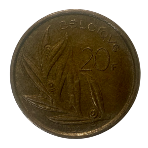 1982 Belgium 20 Francs Coin