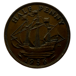 1956 Elizabeth II For UK – Half Penny