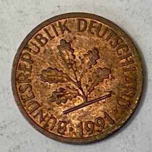 1991 D Germany 1 Pfennig