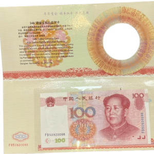 2000 龙年鸿运限量版。人民币100元。号码：FB50920098