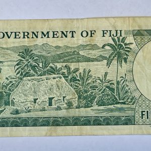 1969 Fiji 50 Cents Banknote. Serial number: A/4012040
