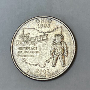 “1803-2002 D USA OHIO Birthplace of Aviation ¼ Dollar.”
