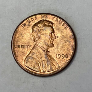 “1990 NO MINT MARK USA 1 CENT”