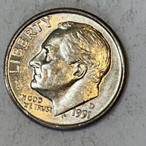 “1991 D USA 1 Dime”