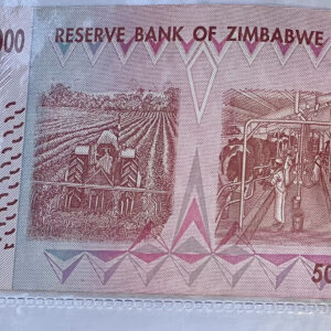 2008 Zimbabwe 5 Billion Dollars Banknote. Serial Number: AA3118087