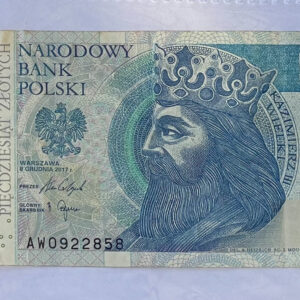 2017 Poland 50 Zlotych Banknote. Serial Number: AW0922858
