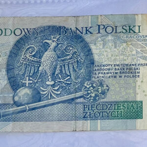2017 Poland 50 Zlotych Banknote. Serial Number: AW0922858
