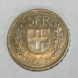 1994 Switzerland 5 Franc.