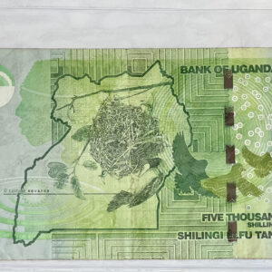 2019 Uganda 5000 Shilingi Elfu Tano Banknote. Serial Number: BP1849244