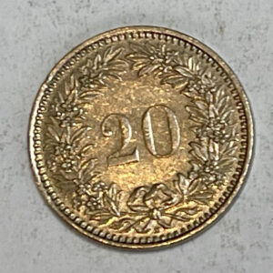 1986 Swiss 20 Rappen.