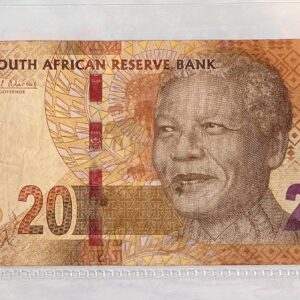 South African GOVERNOR 20 Rand Banknote. Serial Number: GH7233364B